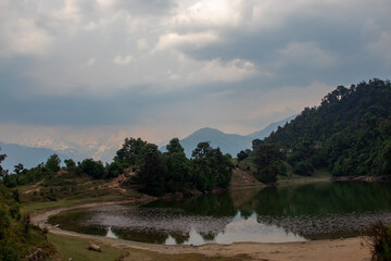 Fototapeta na wymiar Clouds covering Deoriatal,Uttrakhand, India.