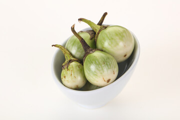 Asian green eggplant - ready for cooking