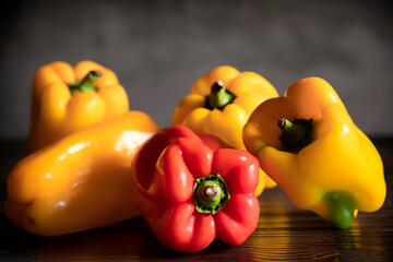 Bell peppers on the table