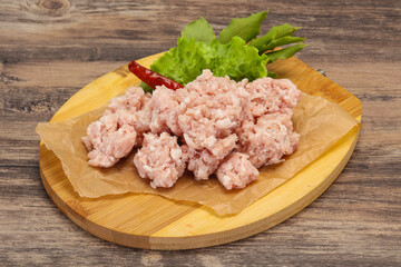 Homemade pork minced meat for cooking
