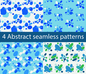 Set of seamless abstract patterns. Sea pebbles, beach, summer vacation. Bright and light abstraction.