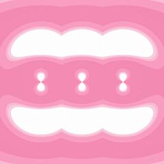 pink background with lips and hearts, beautiful geometric shaped pattern drawn on abstract background, watercolor canvas, graphic design illustration wallpaper