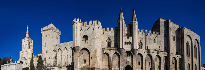 The Papal palace one of the biggest gothic buildings in Europe at Avignon France