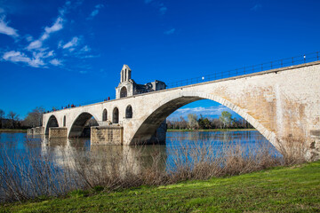 Famous Avignon Bridge also called Pont Saint-Benezet at Avignon France