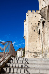 The Papal palace one of the biggest gothic buildings in Europe at Avignon France