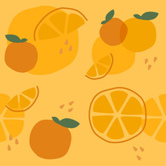 Fresh orange pattern background.Vector illustration of orange seamless pattern texture.