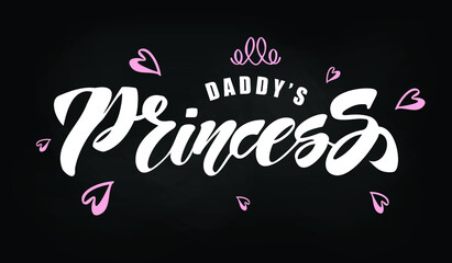 Fototapeta premium Little Princess hand drawn lettering. Design for for girls clothes ,T-shirt, card, banner,template. Vector illustration.