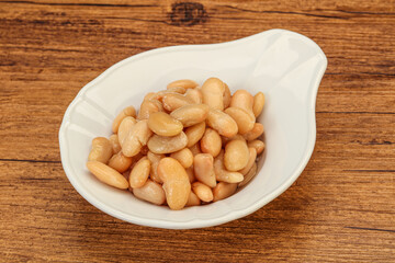 White beans kidney in the bowl