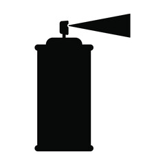 Spray Can Paint Black Vector Illustration Icon Hairspray Logo Flat Design