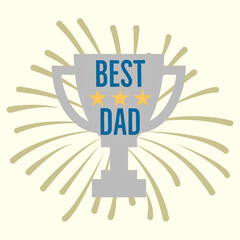 Best Dad trophy, graphic design illustration wallpaper