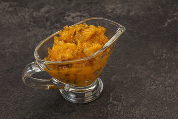 Relish sauce with cucumbers and mustard