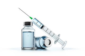 Bottles of Vaccine and syringe - 3D illustration
- 359512971