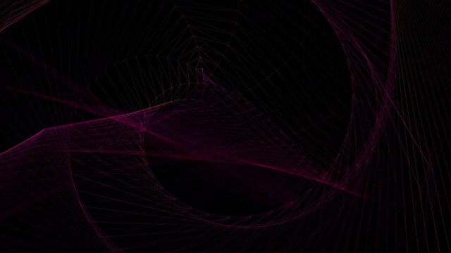 Abstract fractal transformation background. Loopable. 4K 3D Wiremesh Abstract seamless loop pink violet wavy motion background. Concept of futuristic animation.