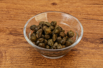 Tasty capers in the bowl