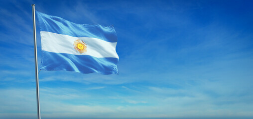 The National flag of Argentina