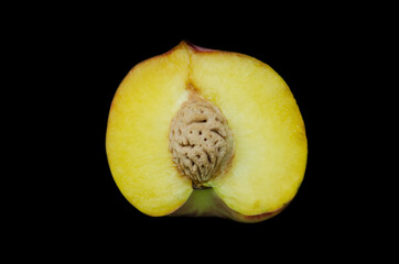 peaches on a black background