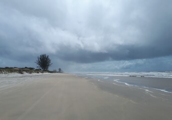 storm clouds over the beach