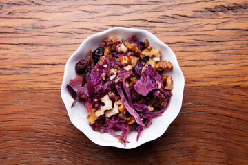 Nutrition concept - Healthy meals in white bowls over wooden background. Healthy food, Diet, Detox, Clean Eating or Vegetarian concept. Top view sets.