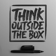 This Think Outside the Box Motivation Quote design is perfect for print and merchandising. You can...