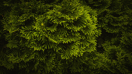 Fototapeta premium Dark green leaves, nature background - moody background