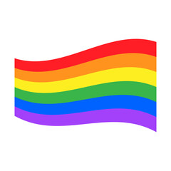 Colourful LGBT Flag Icon Rainbow Spectrum Gay Love Pride Isolated Freedom Vector Illustration