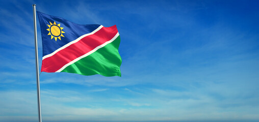 The National flag of Namibia