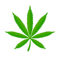 Marijuana Green Leaf Icon Cannabis Plant Weed Drug Illustration