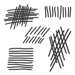 Set of hand drawn line art abstract graphic elements for decoration