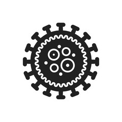 Immunodeficiency virus HIV black glyph icon. Bacteria, microorganism sign. Disease and illness concept. Pictogram for web, mobile app, promo. UI UX design element.