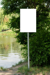 sign near the lake