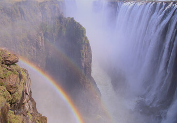 Victoria Falls Mist Creates a Spectacular Double Rainbow 