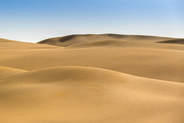 Fototapeta na wymiar Close up of a sand dunes in a desert.