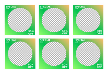 SOCIAL MEDIA BANNER TEMPLATE SALES SET. GRADIENT COLOR. COVER DESIGN VECTOR ILLUSTRATION