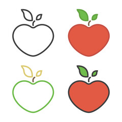 Apple linear icon. Fruit vector illustration.