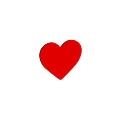 3D heart love icon - heart symbol, valentine day - romance illustration isolated