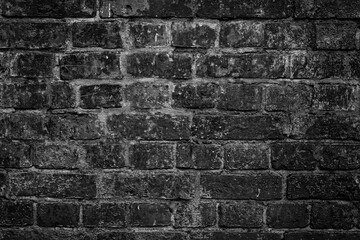 Empty modern black dirty brick wall texture for background