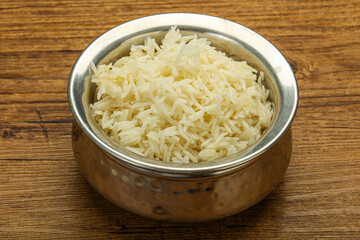 Steamed basmati rice in the bowl