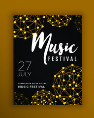 music festival flyer template dark