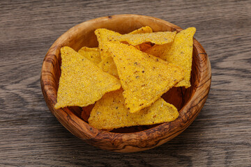 Mexican crunchy corn nachos triangle