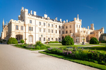 Fototapeta na wymiar Lednice Palace with garden, Czech Republic