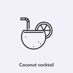 coconut cocktail icon vector sign symbol