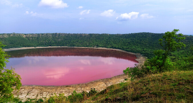 Pink Lonar Crater at Buldhana Maharashtra India