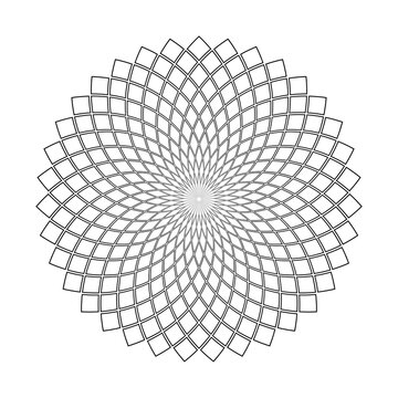recommend clip art: Circle rotation pattern. Abstract geometric design element.
