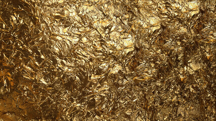 The dark gold foil texture background.