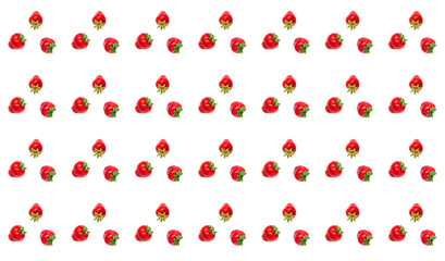 Pattern with strawberries on white background. Creative summer concept.