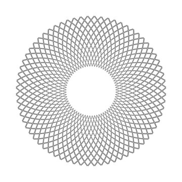recommend clip art: Circle rotation pattern. Abstract geometric design element.
