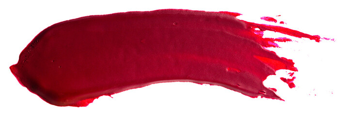 Acrylic stain red on a white background isolated smear MOCKUP
