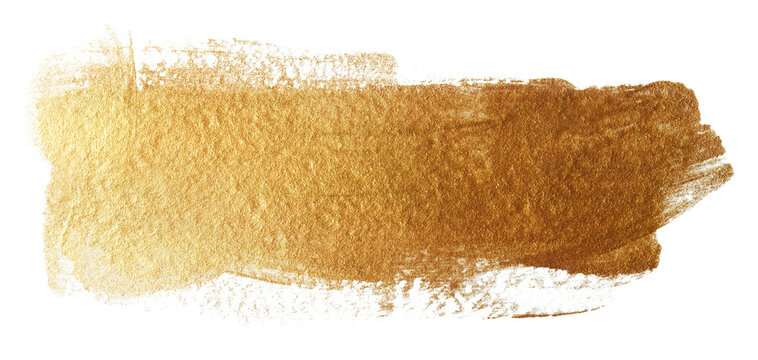 Acrylic stain golden metallic shiny paint brush stroke MOCKUP element