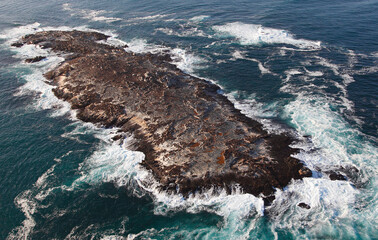 Cape Town, Western Cape / South Africa - 06/27/2012: Aerial photo of Seal Island