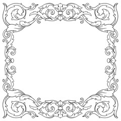 Classical baroque vector of vintage element for design. Decorative design element filigree calligraphy vector. You can use for wedding decoration of greeting card and laser cutting.